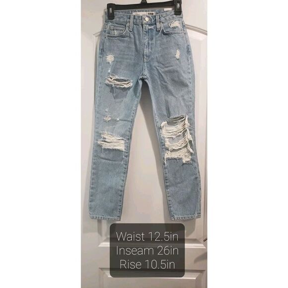 Lovers Friends Womens Jeans Size 23 Logan Barkley High Rise Distressed MSRP $188 - Picture 1 of 10
